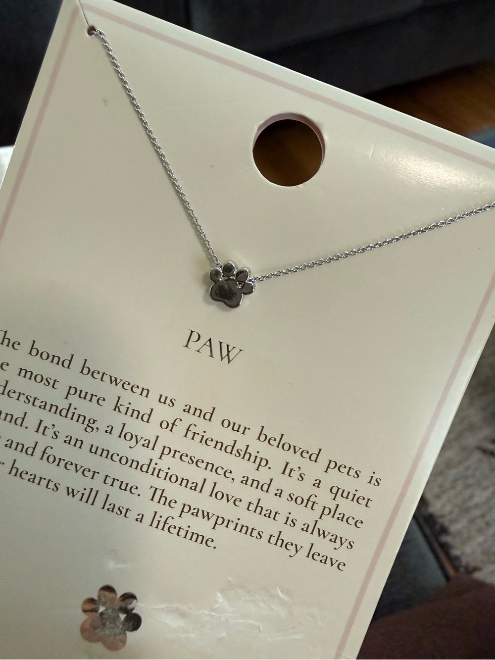 Silver Paw Print Necklace - Paw